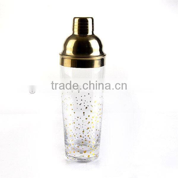 High quality wine glass set with gold decal