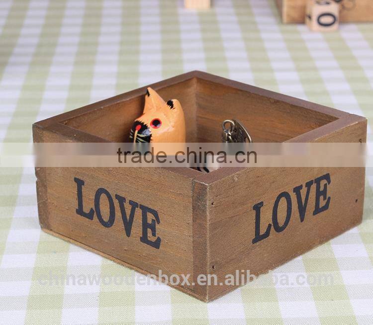 zakka home decor love simple storage box with solid wood