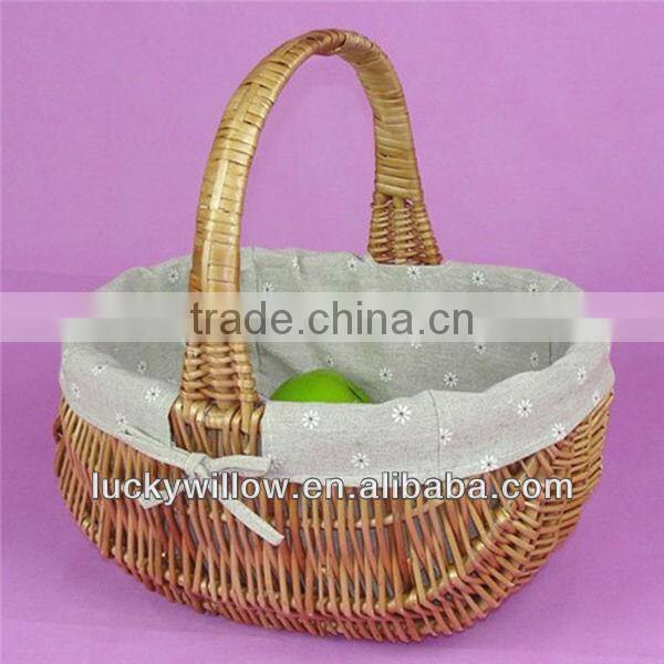 2014 new designs cheap wicker basket with handle liner
