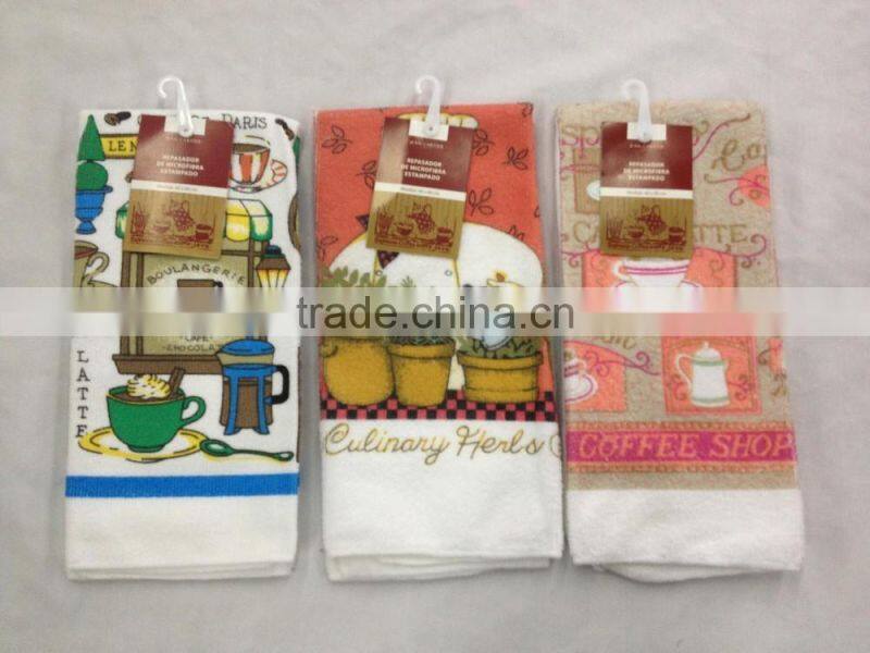 High quality Kitchen microfiber Dish Cloth with printing
