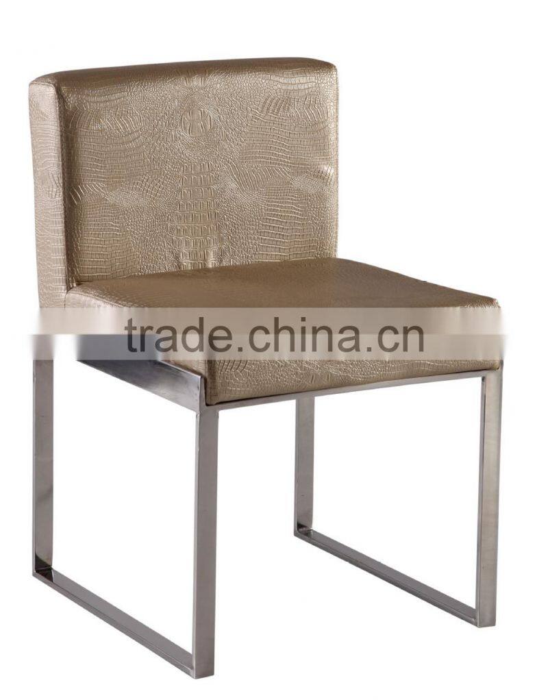 B8020 cheap pu cushion stainless steel cafe dining chair