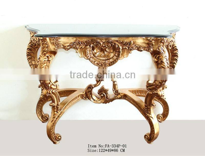 Green Marble Baroque Wall Cleat 2 leg Console Tables