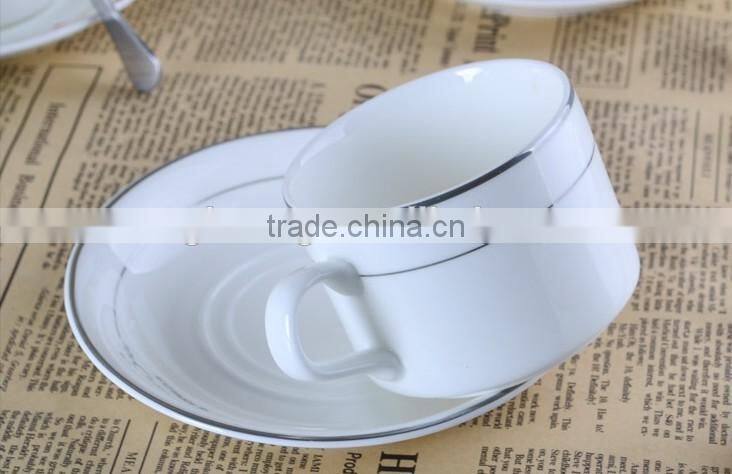 High Quality White Porcelain Coffee Cup With Saucer
