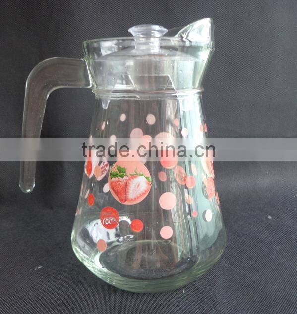glass pot 1000ml High quality with Glass Handle