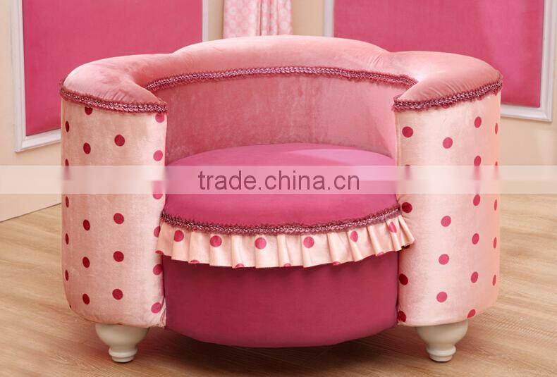 Modern pink handmade carved angel wings upholstered unique kids princess bedroom furniture sets - BF07-70346