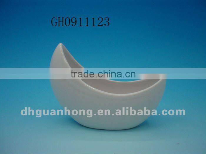 New design round grey DeHua ceramic flower pot