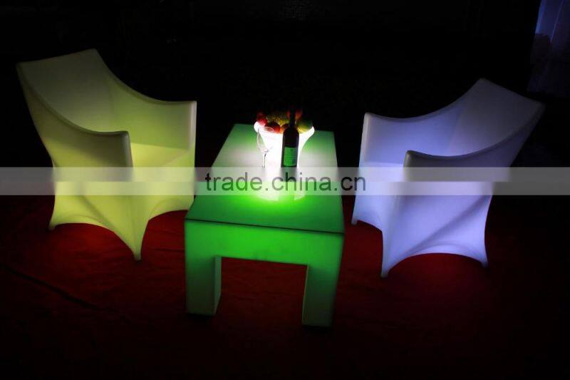 IR remote control PE material led luminous garden furniture chair