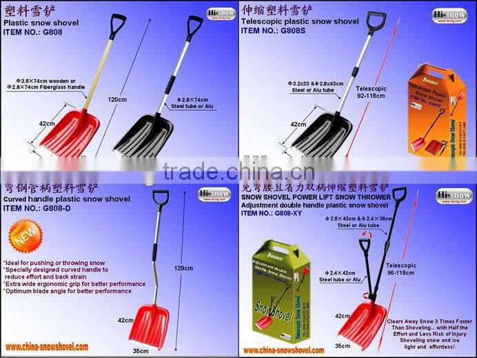 Plastic snow shovel pusher with Ice chopper