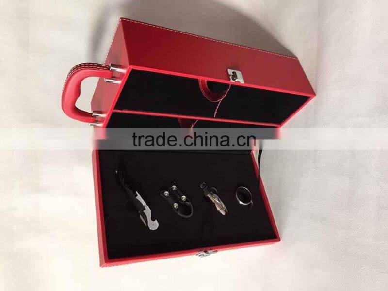 K0592-4PU Leather wine gift box 2bottles