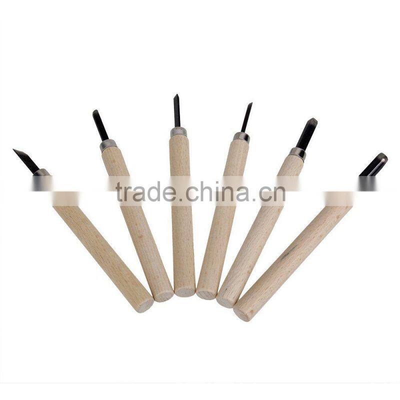 6pcs gravers wood carving lathe steel knife detail chisel hand woodcut craft tools