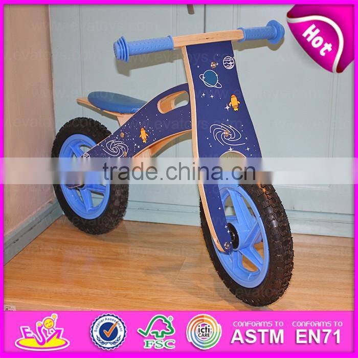 2016 new brand design kid wooden balance bike,popular wooden road bike,top fashion children wooden walking bike W16C112