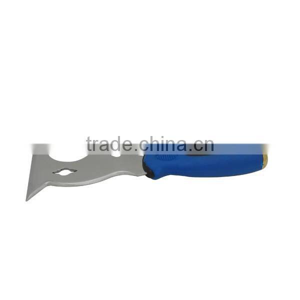 9-in- scraper with soft grip stainless steel blade metal end cap putty knife scraper