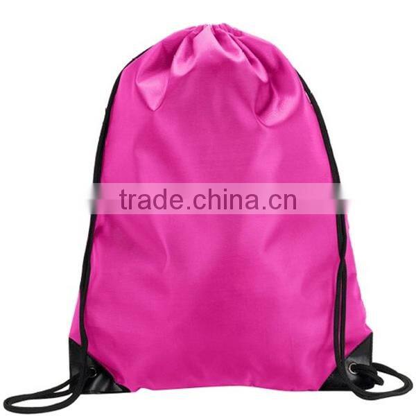 Black Nylon Drawstring Bag, Knapsack, Backpack.