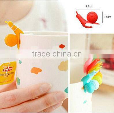 Wholesale cute Snail Hanging Tea Bag Colorful Snails Gifts plastic tea bag clip