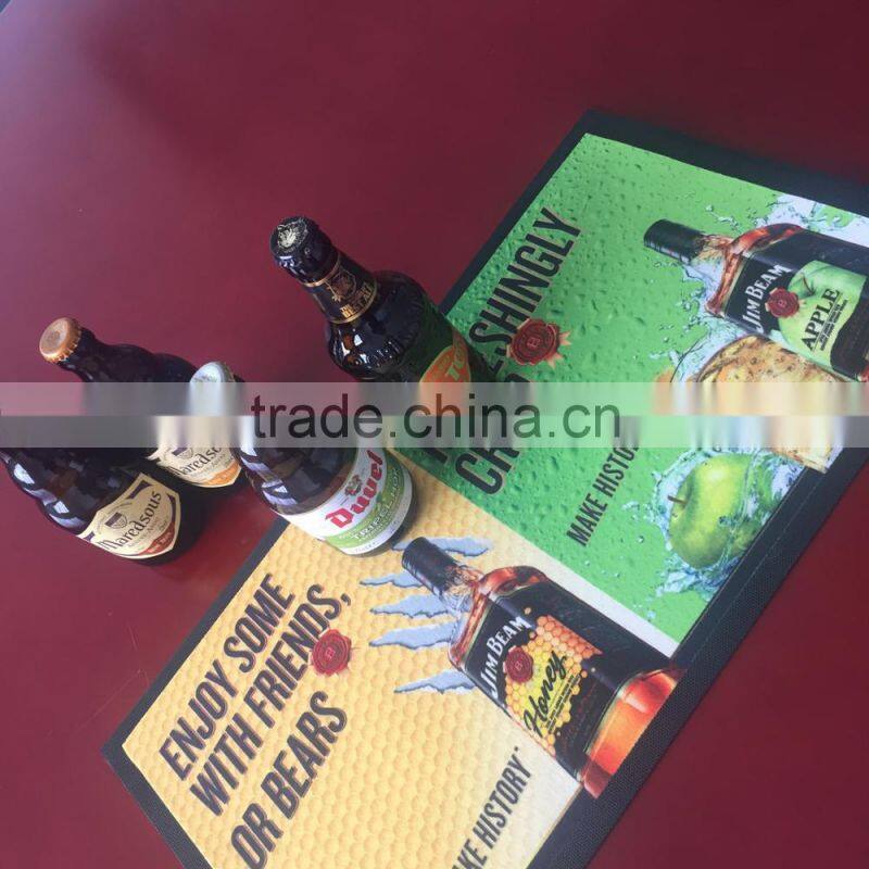 Promotional rubber non woven fabric bar mat