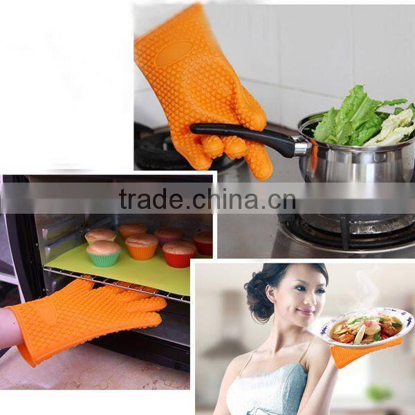 Multi Using Silicone Heat Resistant Dishwashing Cooking Grill Gloves