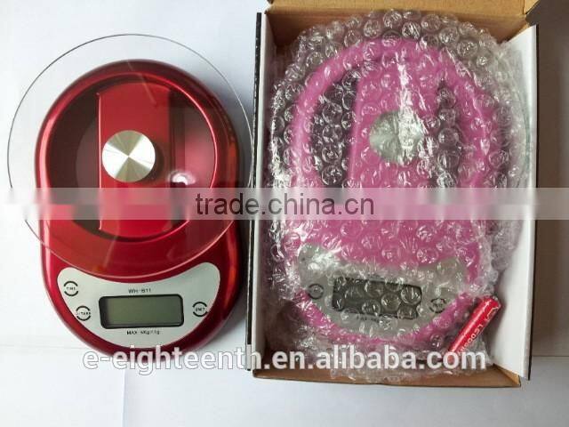 2016 new arrival hot sale 5kg 5000g/1g Digital Kitchen Scale Diet Food Weight Clock Countdown Alarm