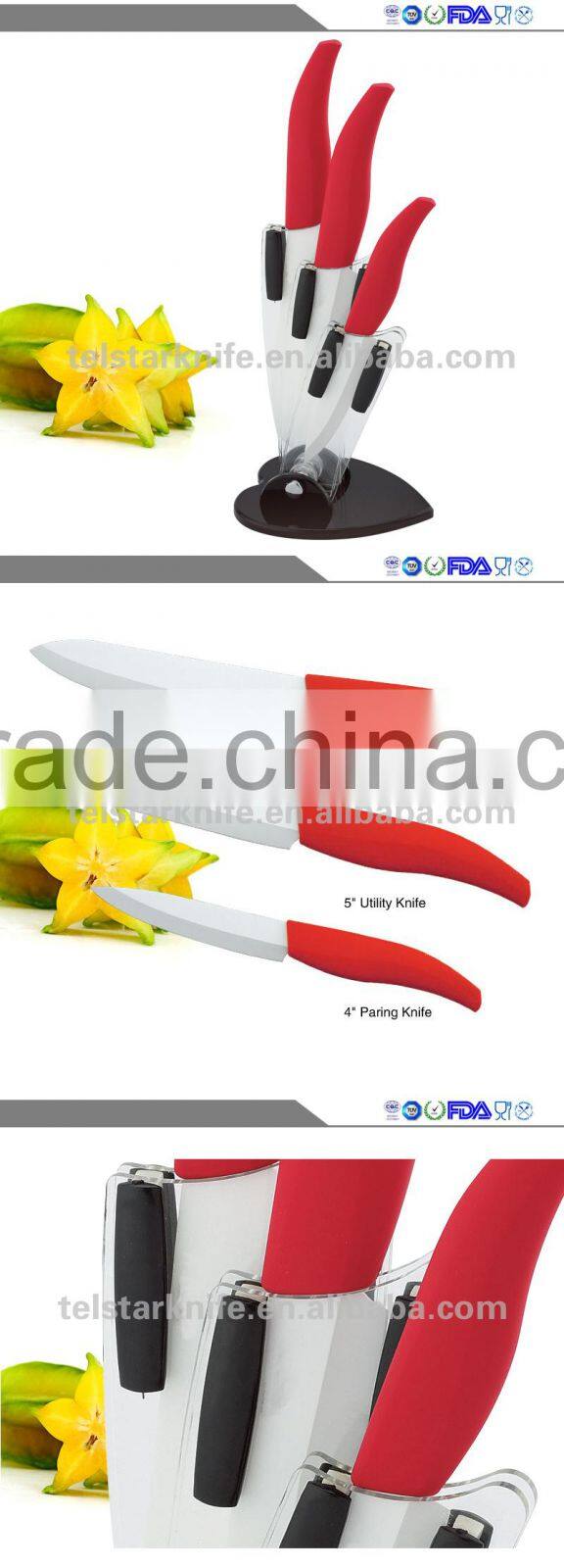 Wholesale 345 inch ceramic knives, fruit knife gift set kitchen 6 suit ceramic cutting tool
