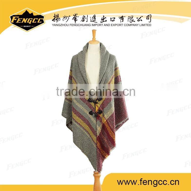 Sweden design winter snow fur collar ponchos and shawls for women