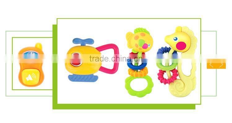 Hot selling cartoon animal toys plastic wholesale baby rattles