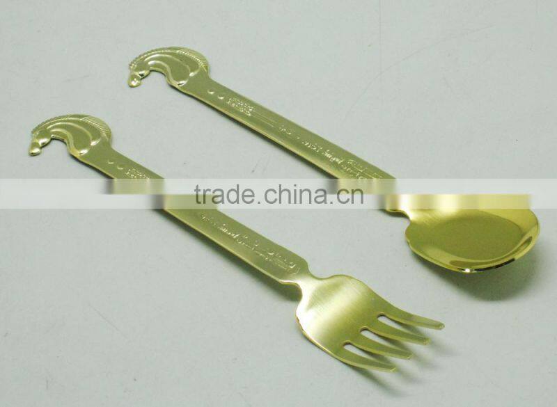 China Factory Direct small spoon gift set High grade gold flatware