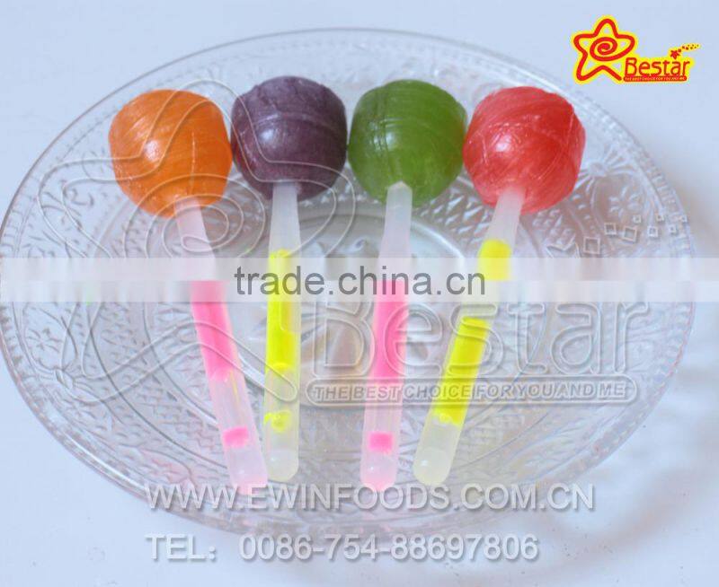 Hot Sale !Round Shape Lollipop Candy With Glow Stick