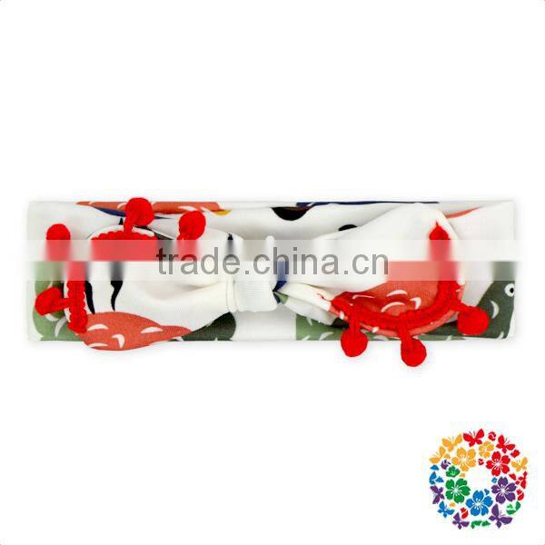 Watermelon Pattern Baby Headband Cute Bow With Pom Pom Hairbands Girls Hair Accessories