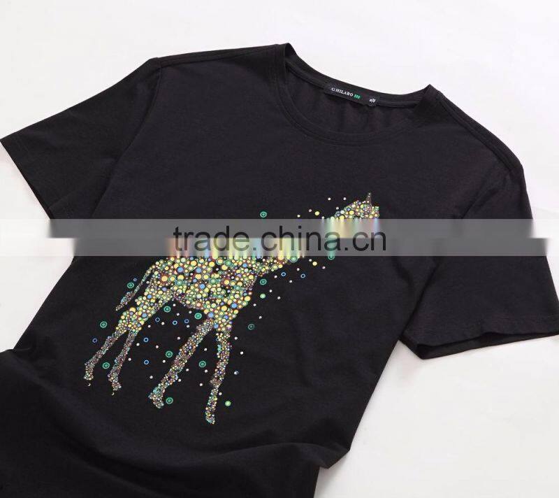 custom factory black printing plain men cotton t shirt