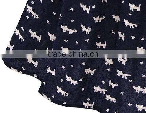 2016 Sweet Cat Footprint Print Summer Dress