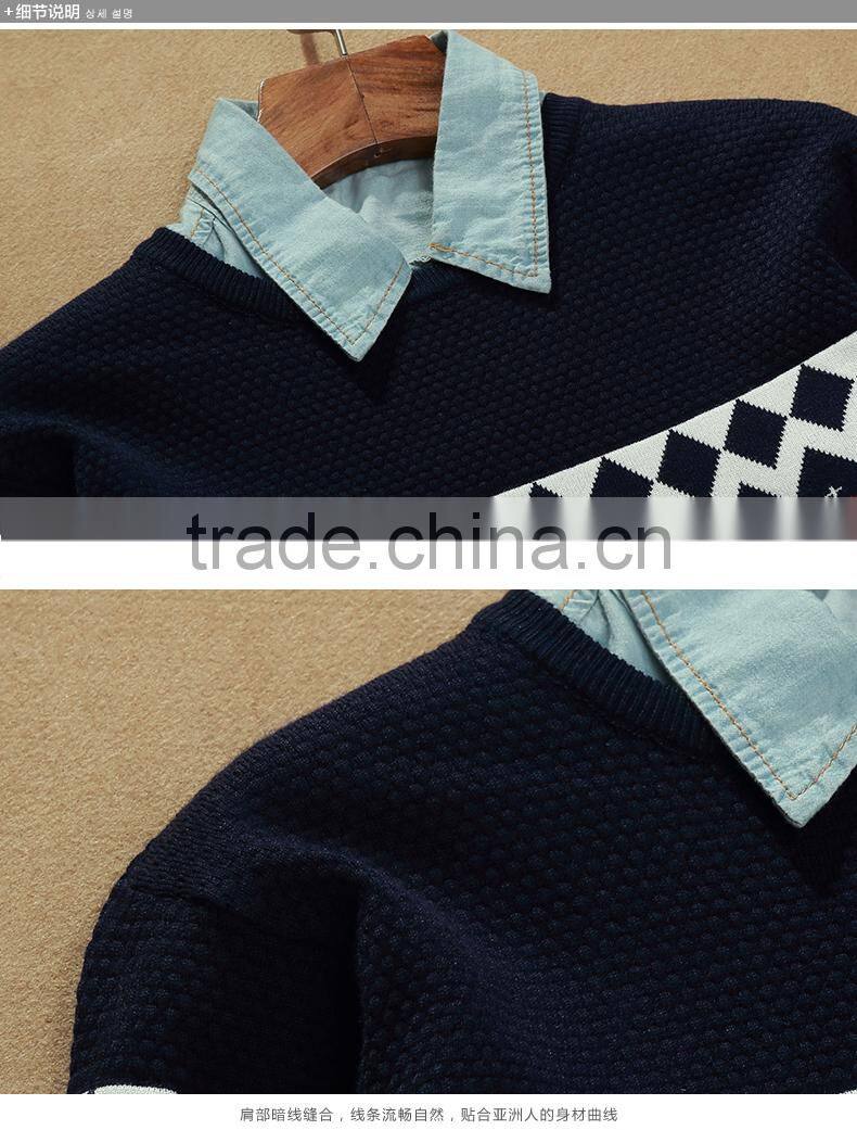 GZY new long sleeve men sweater intarsia sweater