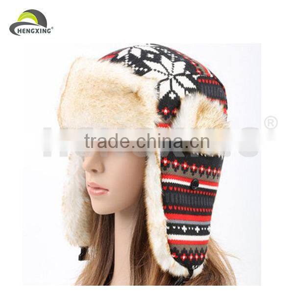 Winter Faux Fur Ski Trapper Aviator Cotton earflap Hat