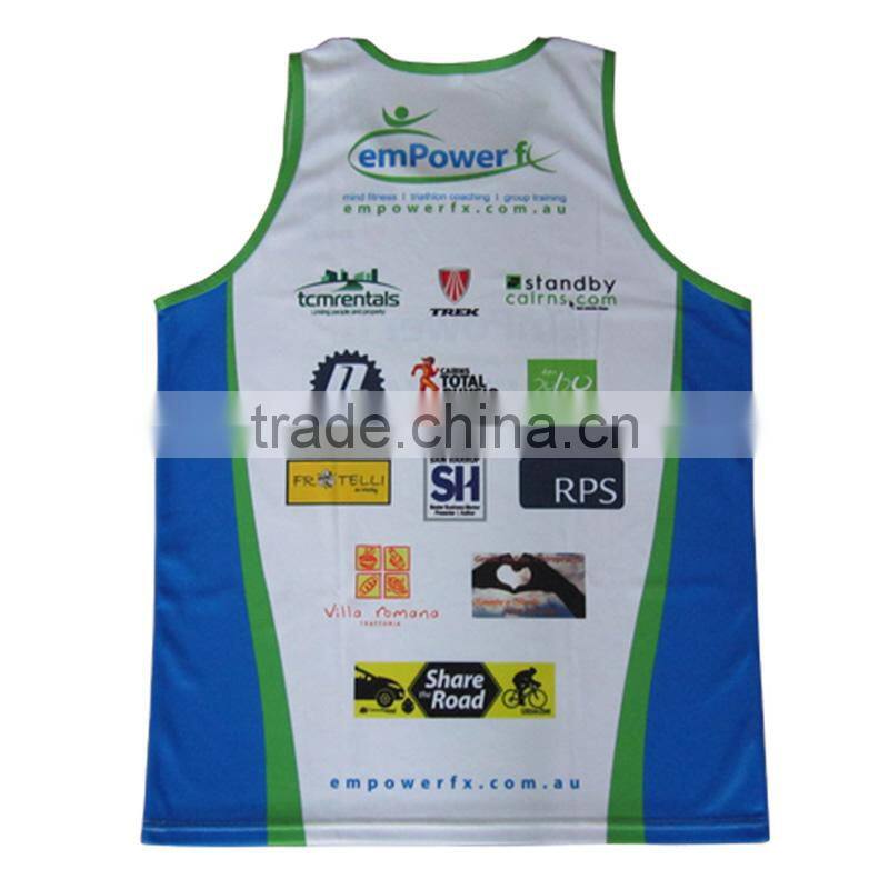 Kroad China wholesale marathon sublimated running singlet custom design for men