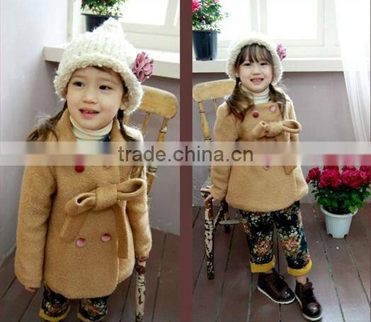 wholessale high quality Korea and japan style baby winter cashmere coat Wool kids clothes