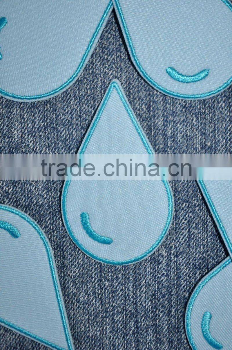 Custom tears embroidered patch for clothes embroidery patch made in china choose size/color