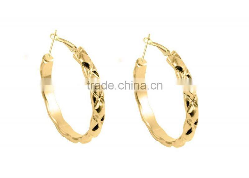 Artificial Gold Plated Hoop Earrings