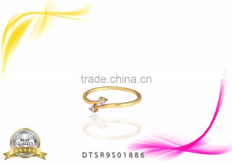 CZ Studded 14kt Gold Plated Ring