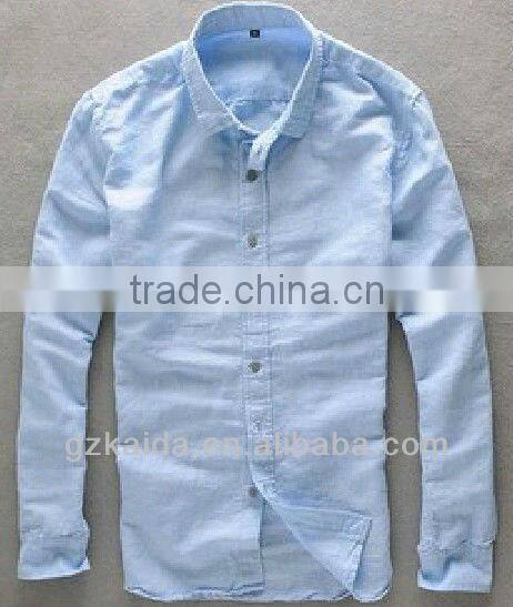 Fashion Ramie Cotton Men's Long Sleeve Shirts for Spring, Summer and Autumn