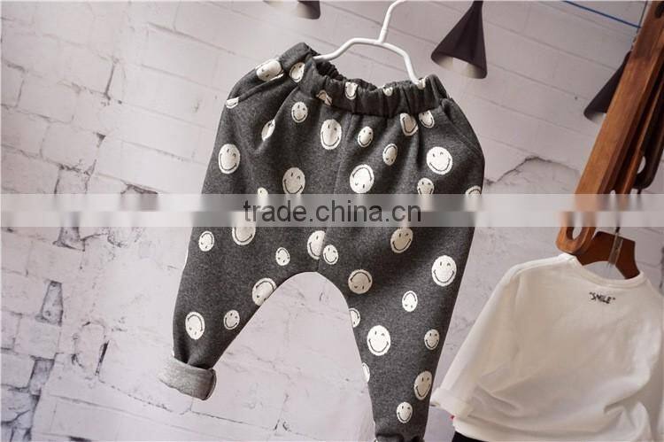 YD12328 Korean children casual pants Spring smiling face boys trousers