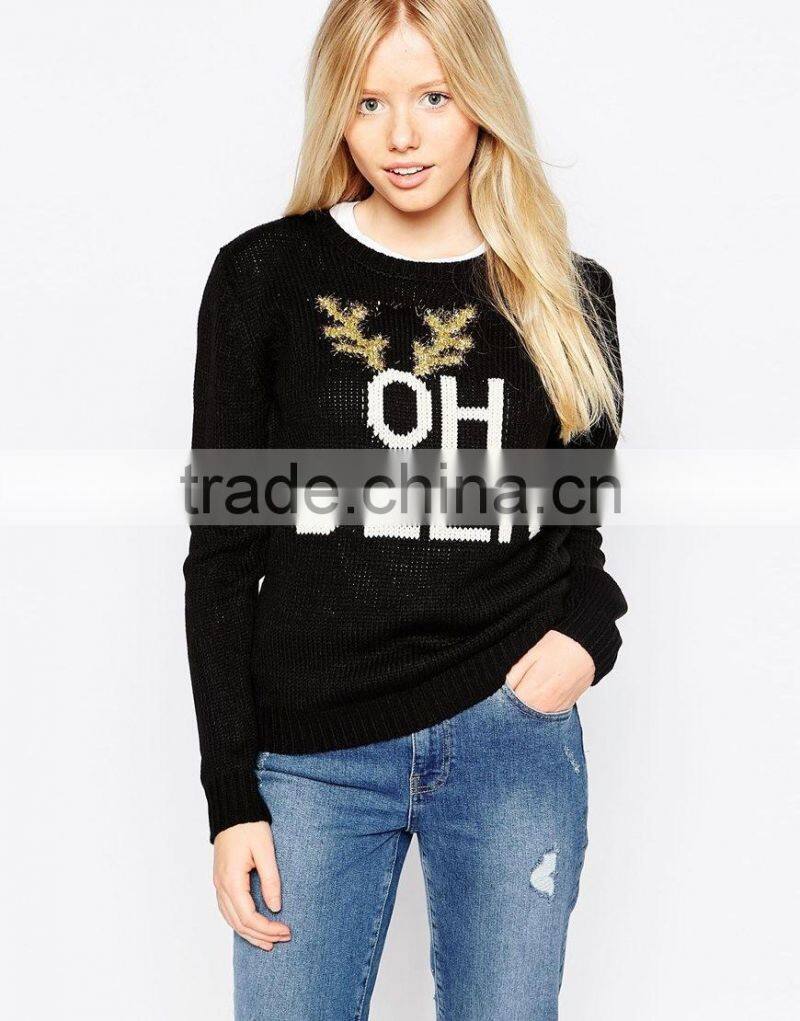 Fashion Women Christmas Novelty Knitted Top New Christmas