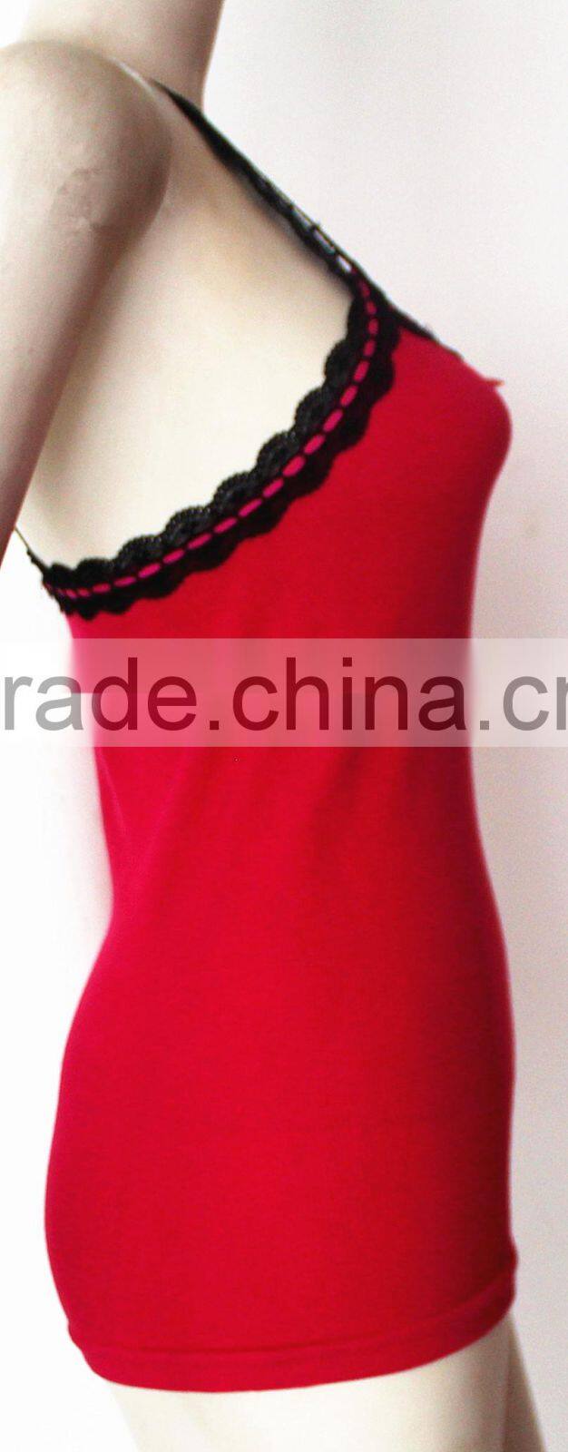seamless women lace racer back tank top
