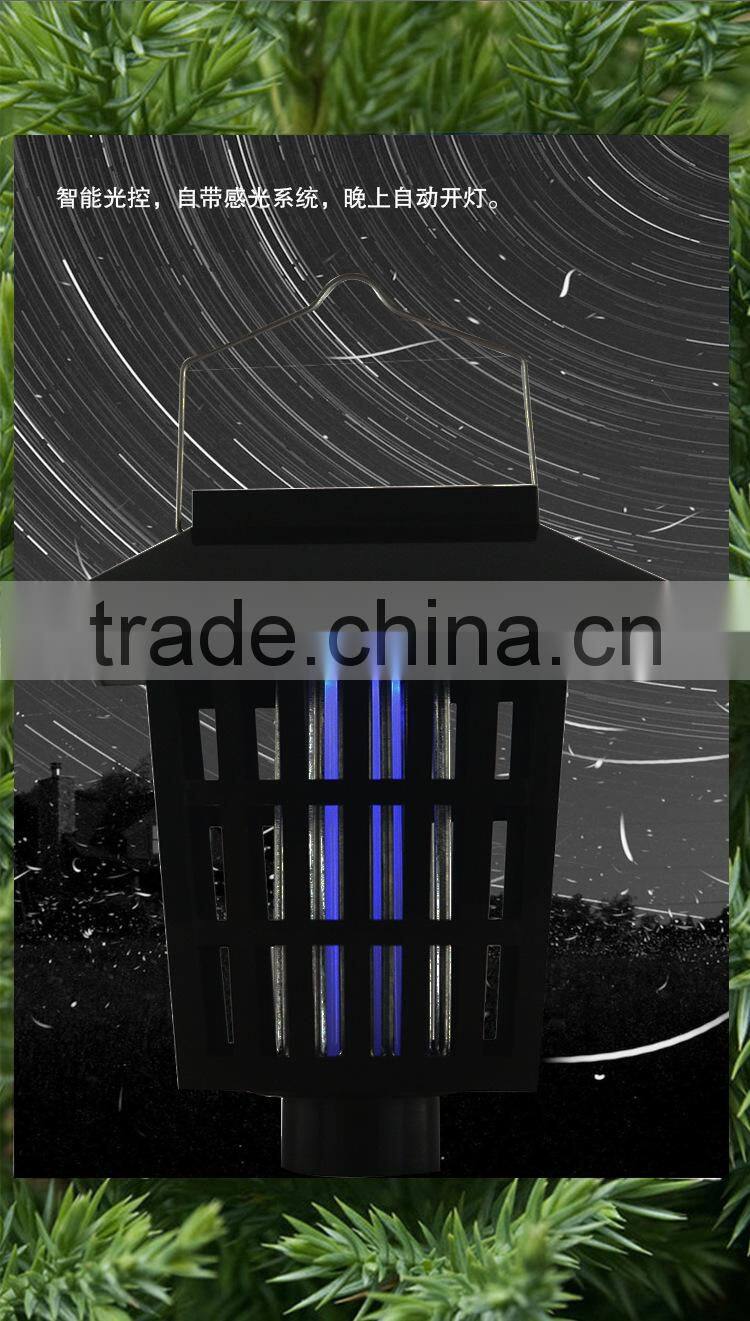 Popular Solar Power efficient LED bug zapper Convenient Mosquito insect outdoor killer Lamp
