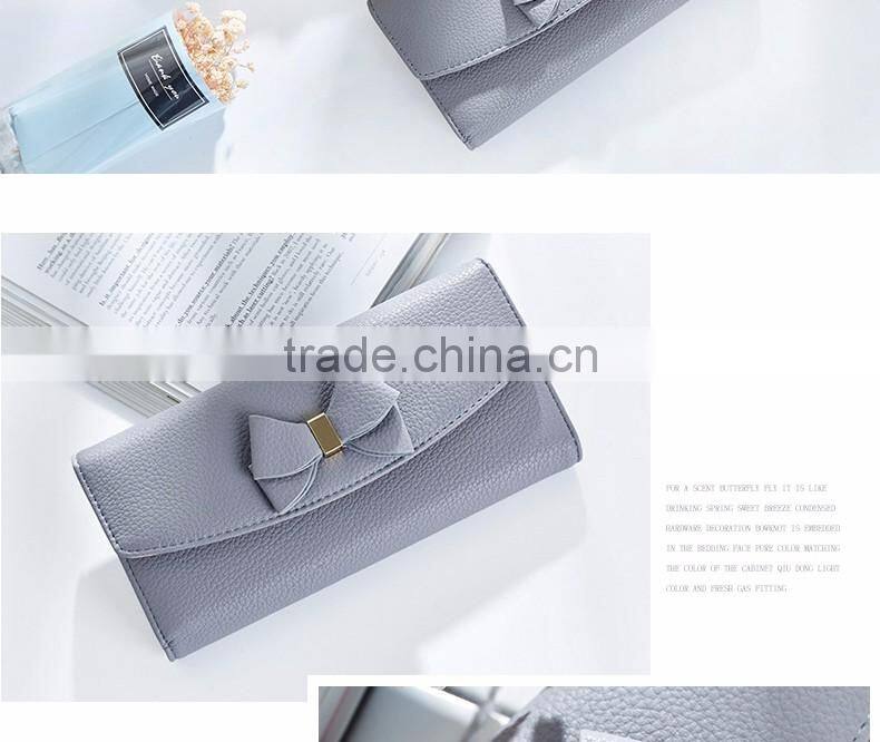 Wholesale Cheap Price Fashion Women Beauty Money Clip Bowknot Wallet &Purse