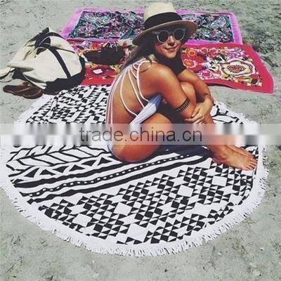 Peacock Mandala Round Tapestry Throw Hippie Gypsy Beach Blanket Yoga Mat Boho