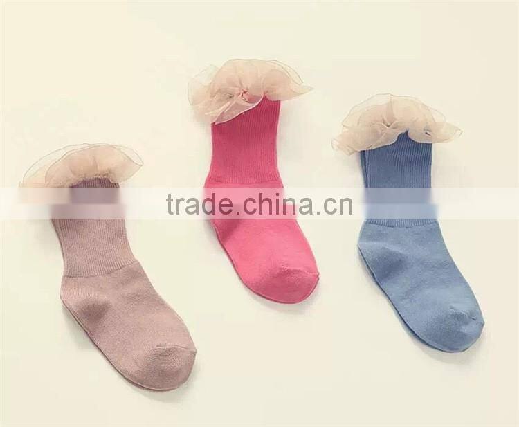 2016 Spring and summer Korean children cotton lace socks