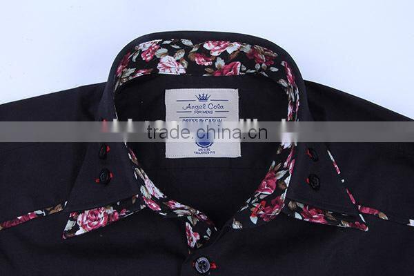 2016 latest shirt design for men italian double collar shirts