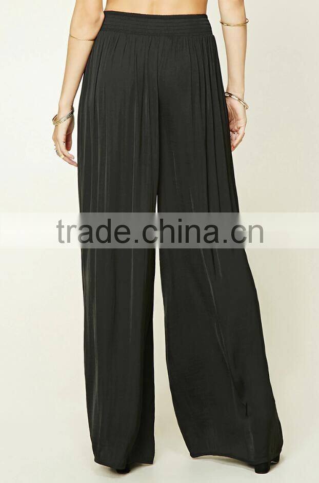 New fashion summer oem service loose wide leg ladies chinos trousers
