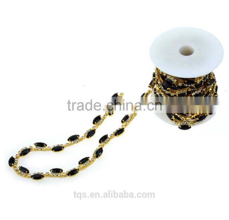 10% Return Black Rhinestone Trimming for Garment Decoration