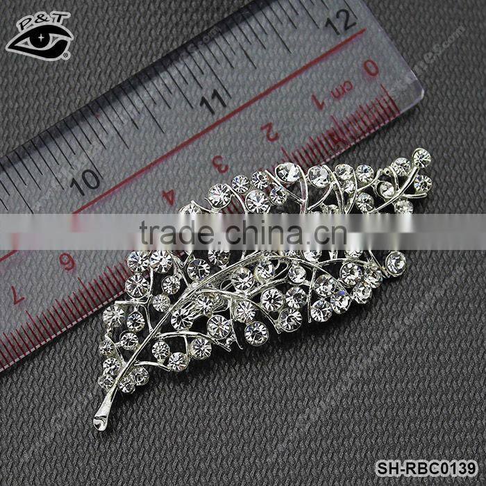 Fashion Brooches crystal leaf design brooch for dress