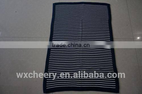 super soft cotton/polyester acrylic knitted blanket