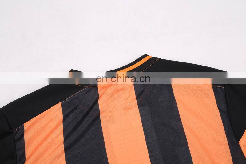 Customized soccer team logo embroidered patch striped soccer jersey